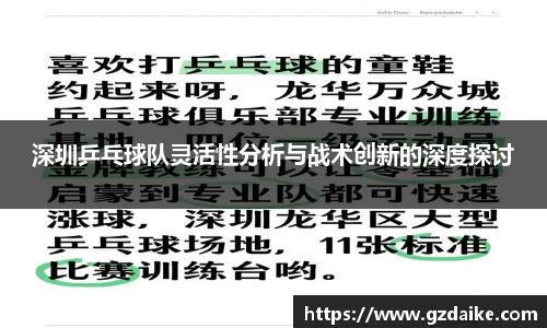 深圳乒乓球队灵活性分析与战术创新的深度探讨